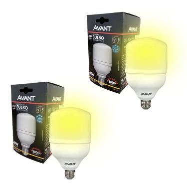 Imagem de 2x Lâmpada Led 40W Bulbo Alta Potencia 3000k Branco Quente