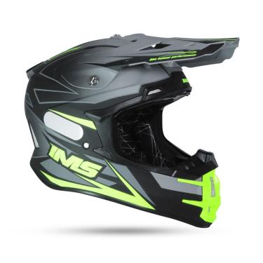 Imagem de Capacete Ims Evo Cinza Fosco/Flúor Motocross Trilha Enduro