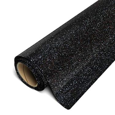 Imagem de Rolo Siser Glitter HTV 30,48 cm x 1,52 m (preto) ferro em vinil de transferência de calor