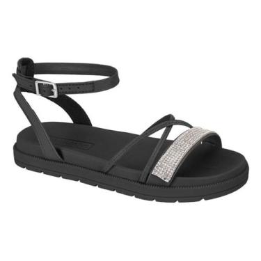 Imagem de Sandália Papete Infantil Feminina Menina Strass Molekinha, Preto, 31