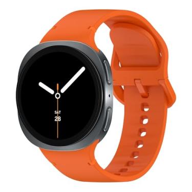 Imagem de Nathlafu Pulseiras esportivas compatíveis com Samsung Galaxy Watch 8 de 40 mm e 44 mm/Watch 8 Classic de 46 mm, à prova d'água sem lacunas para Samsung Watch 8 2025, feminino e masculino (laranja)