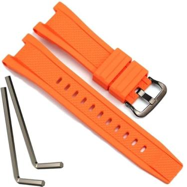 Imagem de Pulseira de borracha compatível com Casio G Shock GST-B100 GST-S110 GST-W110 GST-W310 GST-W310 GST-B200 (pulseira laranja blackbuckle)