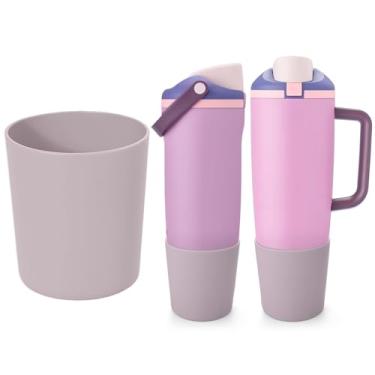 Imagem de Mity rain Bota superior compatível com Owala 850 g e 1,134 g FreeSip Sway Bottles & Tumbler - Acessórios de garrafa de água de bota alta, proteção aprimorada, estabilidade e evita arranhões (cinza