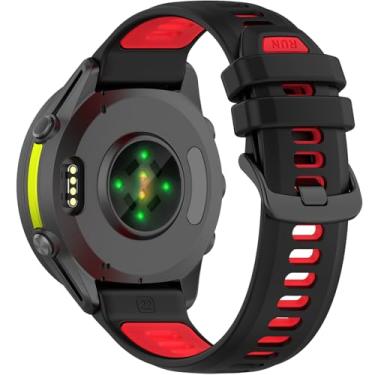 Imagem de Miimall Pulseira feminina para Garmin Forerunner 970/570 de 47 mm/255/265, leve, ajuste rápido, pulseira de silicone de 22 mm ajustável para Venu 2/3, Vivoactive 4, preto e vermelho