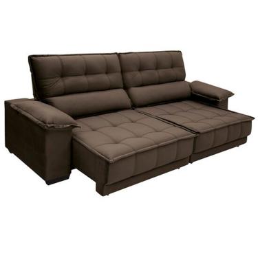 Imagem de Sofá Reclinável e Retrátil 2,30m Terraza Linoforte - Marrom