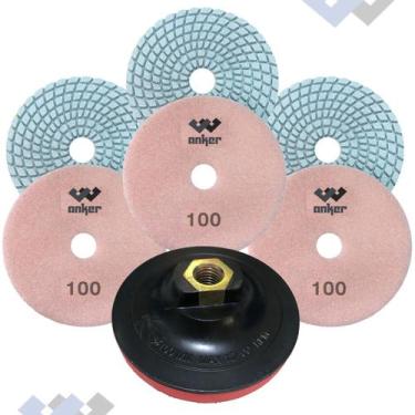 Imagem de 3 Lixa 100 Diamantada Porcelanato Granito Suporte - Anker do Brasil