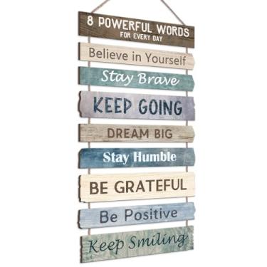 Imagem de Arte de parede inspiradora placas de parede rústicas de madeira com citações positivas pôsteres motivacionais para decoração de sala de aula e academia - 29 cm L x 60 cm A