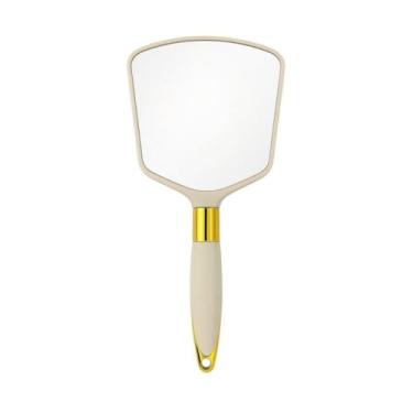 Imagem de Espelho de Mao, Espelho de Mão Princesa Elegante Portátil Maquiagem, AplicáVel A Dentista Médico Adulto Infantil(CREME)