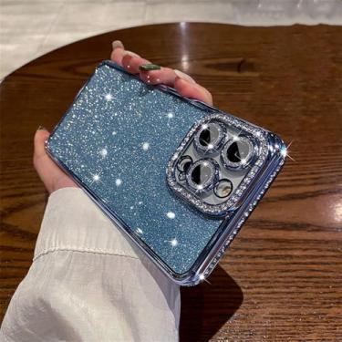 Imagem de Chapeamento Bling Glitter Diamond Rhinestone Case para iPhone 15 14 Pro Max 13 12 11 X XR XS 8 Plus Capa transparente de silicone macio, Sierra Blue, para iPhone 13