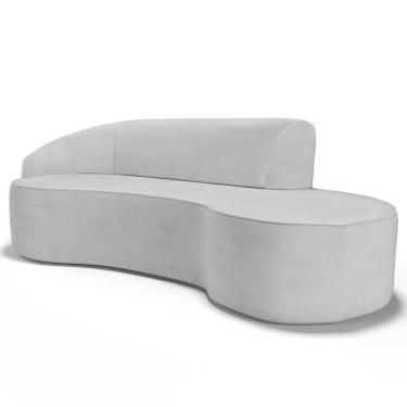 Imagem de Sofá Living 2 Lugares 180cm Braço Esquerdo Mozart D06 Linho Cinza - Mpozenato