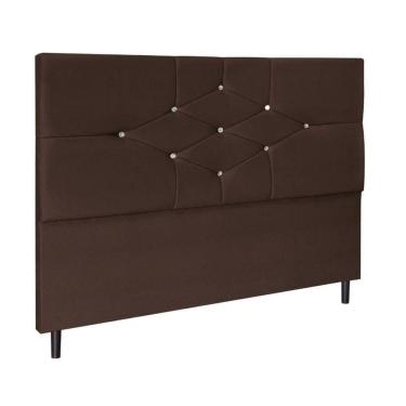Imagem de Cabeceira Cama Box Casal 140 Cm Virgínia Suede Marrom