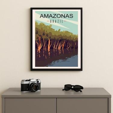 Imagem de Quadro Decorativo Amazonas - Brasil 33x24cm Mold Preta - Quadros On-li