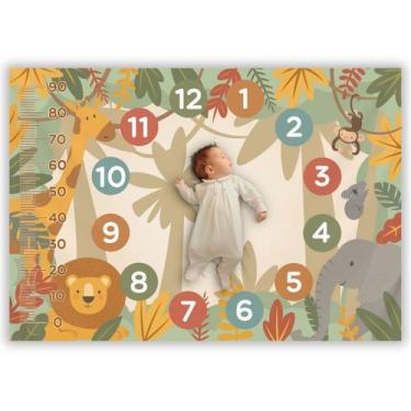 Imagem de Cenario Mesversario Painel de Fotos Crescimento Bebe Memorias Maternid