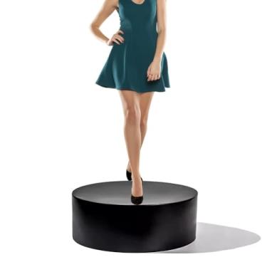 Imagem de Suporte de exibição para mulheres, rodapé redondo para decoração de eventos de loja nupcial base de plataforma, peças de elevação para manequim/sapato/bolsas (preto, 80 x 20 cm)