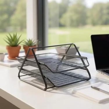 Imagem de Organizador de Mesa Multifuncional - Opções 3 ou 4 Bandejas, Porta Documentos e Papéis A4, Resistente para Escritório e Casa, Organização Prática (2 BANDEjAs)