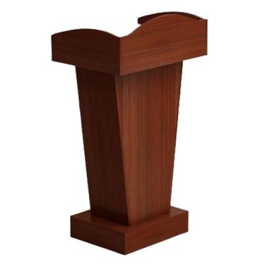 Imagem de Suporte de pódio para palestra, suporte de pódio, palestras, minimalista, com gavetas e palestras de armazenamento aberto, mesa de conferência de madeira, pódios, portátil, para professores, tem