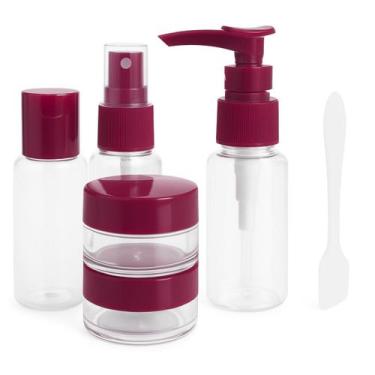 Imagem de Kit Para Viagem 6 Peças Frascos C/ Estojo Hermético Sortido - Dexin