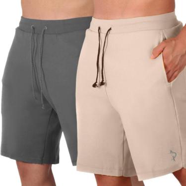 Imagem de Kit 2 Bermuda Mauricinho Moletinho Confortavel Algodao Poliester Com Bolsos Caminhada Dia a Dia-Masculino