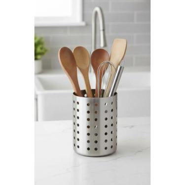 Imagem de Porta Talher Inox Redondo Vazado: Organize Sua Cozinha! - Congratulati