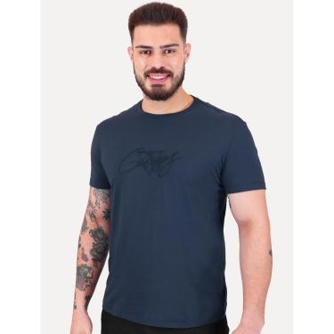 Imagem de Camiseta Guess Masculina Signature Logo Triangle Azul Marinho-Masculino
