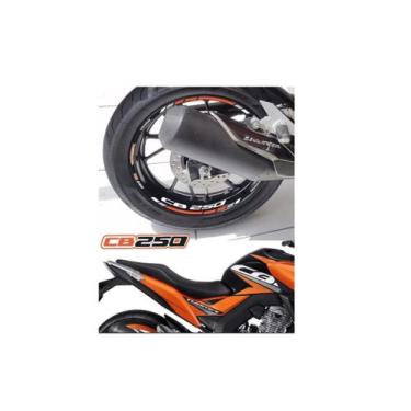Imagem de 1 Kit Friso e 1Kit Ploter Vinil Cb 250 Twister - Resitank, Laranja