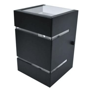 Imagem de Arandela Santarem 2 Fachos com Design Frisos Preto All Lux 15CM 2 G9 Bivolt