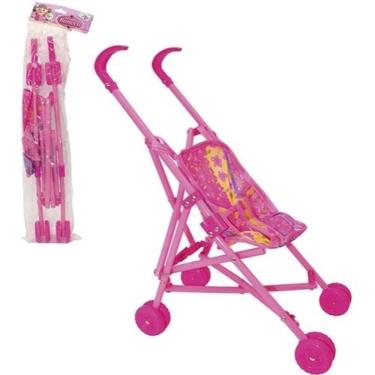 Imagem de Carrinho de Boneca Passeio Dobrável para Menina com Aprovado Pelo INMETRO e Selo de Segurança Rosa Yeet