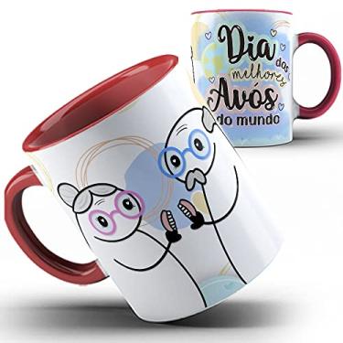 Imagem de Caneca vermelha Flork feliz dia avós Vovó Vovô