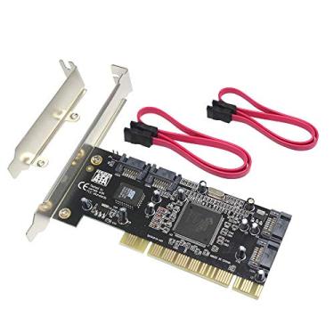 Imagem de GODSHARK 4 portas PCI SATA Raid Controller placa de expansão interna com 2 cabos Sata, conversor adaptador PCI para SATA para PC desktop suporta HDD SSD