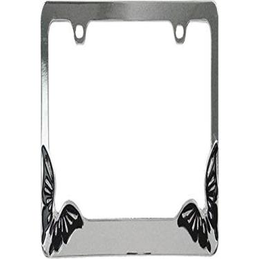 Imagem de Custom Accessories Moldura para placa de licença 92707 com design de borboleta de metal