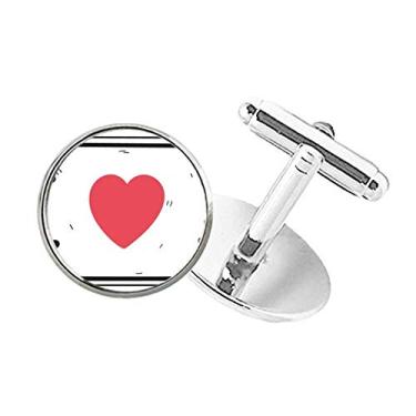 Imagem de DIYthinker Abotoaduras I Love Eiffel Tower Palavras Padrão de Botão Redondo