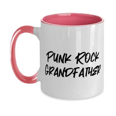 Imagem de Caneca legal de dois tons de 325 ml, avô punk rock, boa para o papai grande, dia dos pais