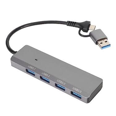 Imagem de Docking Station USB C, USB 3.0 4 Em 1 USB Docking Station Com 4 Portas USB 3.0, USB e Type C Dual Plug Hub, 5Gbps USB C Laptop Docking Station para PC Laptop Tablet Phone