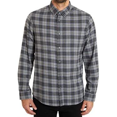 Imagem de Slate & Stone Camisas de botão, flanelas para homens, camisa de manga comprida com botões de flanela cowboy, roupa de trabalho xadrez casual masculina, Xadrez carvão, G
