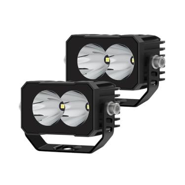 Imagem de Barra de luz LED de 7,6 cm, lâmpadas quadradas de LED de 40 W, refletores de motocicleta, luzes de LED 4 x 4 off-road para caminhões, tratores, carros, barcos, quadriciclos, SUV, faróis de neblina