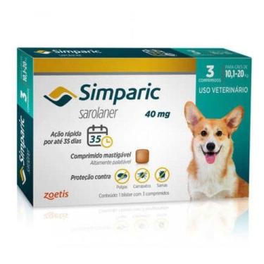 Imagem de Simparic 40mg (10-20kg) 3 comprimido - AGENER UNIAO, 50G