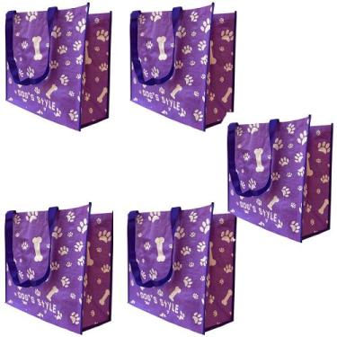 Imagem de Bolsa Ecobag Kit 5 Uni Sacola Ombro Compras Mercado - Economia Solar