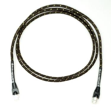 Imagem de Cabo de Rede Ethernet CAT6 Revestido em Tecido Marrom/Dourado - 15 Met