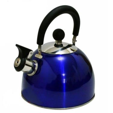 Imagem de Chaleira Aço Inox Azul 1,8l Com Apito Bule - Art house - Ke Home