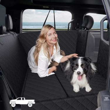 Imagem de Capa de assento de cachorro para caminhão de banco traseiro, grande espaço e capa de assento de carro rígida à prova d'água para cães comporta 181 kg, capa de assento de cachorro dobrável e resistente