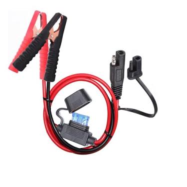 Imagem de Clipes de jacaré de bateria YETOR 10AWG, adaptador de liberação rápida SAE para clipes de jacaré com 2 pés, conectores de clipe SAE cabo de carregamento de extensão para carros motocicletas