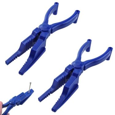 Imagem de 2 peças de suporte de unha para martelar, alicate de plástico, seguro para dedos para pregos de martelo em alicates de junta deslizante, ferramenta de alicate de junta deslizante para construção