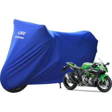 Imagem de Capa Moto Kawasaki Ninja Zx10 Zx6 Tecido Resistente Com Logo - Mz, Azu