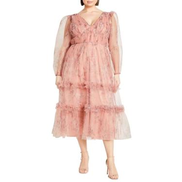 Imagem de City Chic Vestido longo com estampa de gatinho plus size em Posie FL BLK, Posie Floral Blk, 50