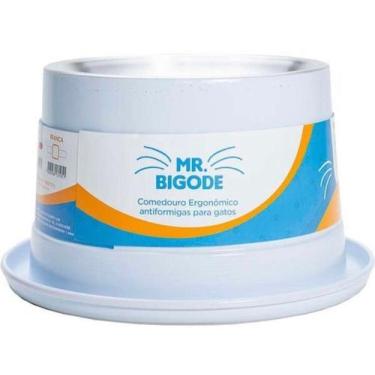 Imagem de Comedouro Antiformiga para Gatos Mr. Bigode Branco, 250ml Nf Pet para 