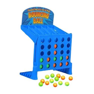 Imagem de MERIGLARE Jogo de bola quicando, jogo de pontos, 4 em uma fileira, brinquedo interativo leve, jogo de tabuleiro de bola quicando para viagens, piqueniques de