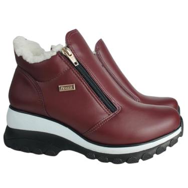 Imagem de Bota Peluciada Lanin Napa Bordô Forrada com Lã Sola Preta (Bordô, BR, Adulto, Numérico, 36)