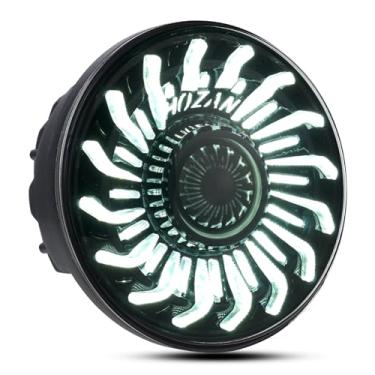 Imagem de PKEDUO Farol de motocicleta 5,75 cm branco olho demônio/âmbar DRL LED compatível com 883 48 72 XG500 XG750 Wide Glide Indian Scout