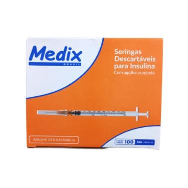 Imagem de Seringa De Insulina 1ml C Agulha Movel 13x0,45 1ml