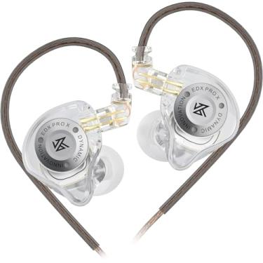 Imagem de Fones de ouvido intra-auriculares KZ EDX PRO X Hi-Fi, fone de ouvido intra-auricular dinâmico esportivo 0,75 pinos, poderoso fone de ouvido graves para audiphiles (cristal, sem microfone)